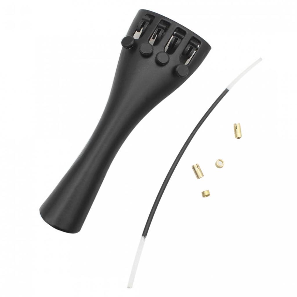 3/4 4/4 Violin Parts Kit with Aluminum Alloy Tailpiece Tail Rope and 4 Fine Tuners
