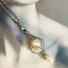 Natural Crystal Holder Necklace Colorful Stone Mesh Pocket Pendant Choker Adjustable Chain Neckchains for Women Girl