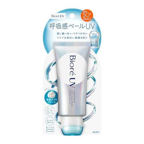 Biore UV Aqua Rich Airy Hold Cream 70g Sunscreen Breathable Veil Floral Scent SPF50