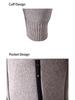 2024 Men's Fleece-Lined Color Block Cardigan Sweater for Autumn/Winter