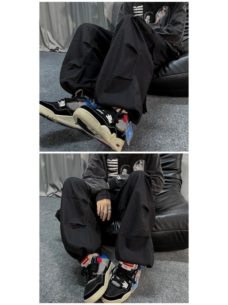 Men's Korean Harajuku Wide-Leg Sportswear Trousers