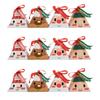 6pcs Christmas Candy Gift Box with Tag Ribbons Cookie Snack Chocolate Packaging Box Bags Xmas New Year Party Navidad Noel