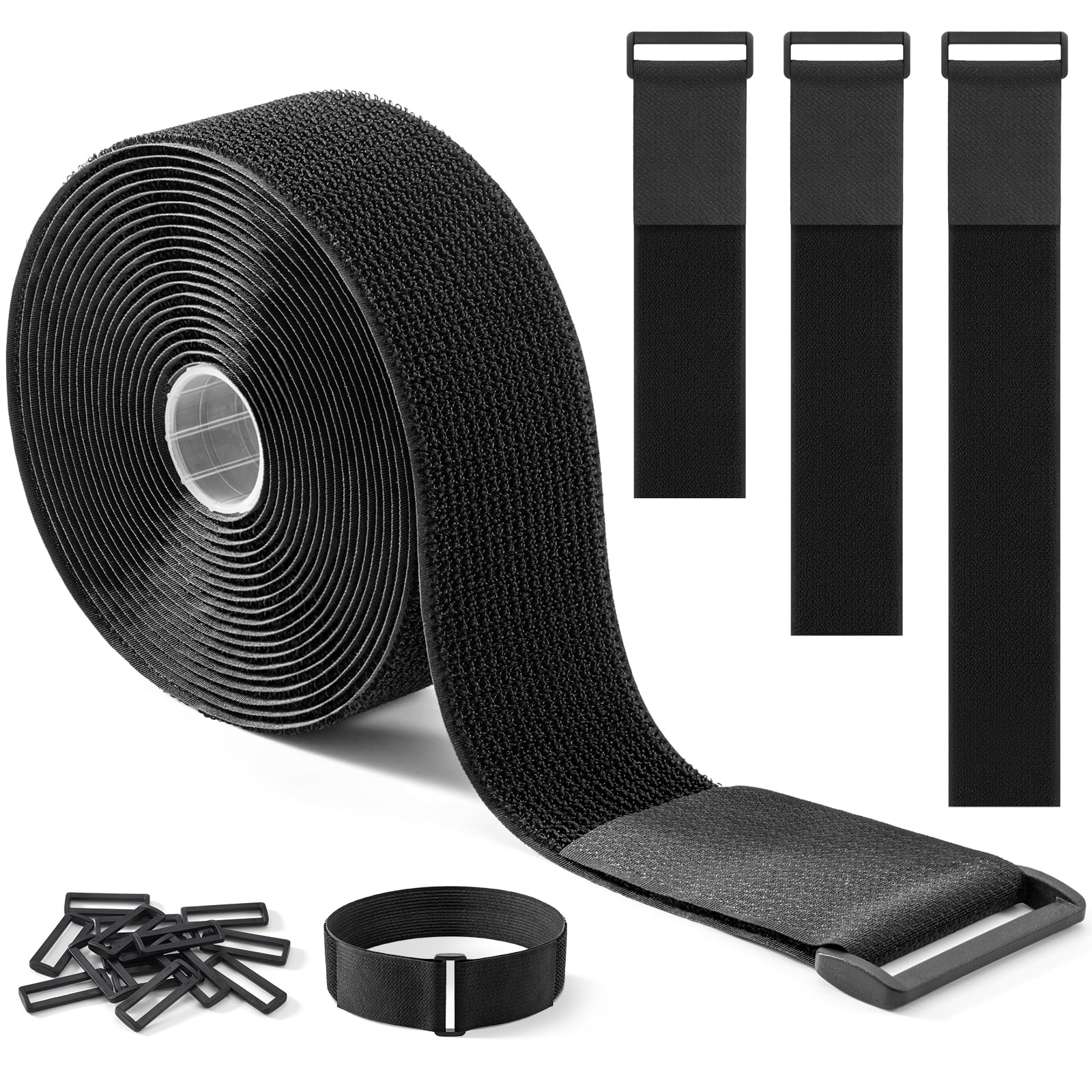 

Trilancer 5m x 5cm Strong Velcro Cable Ties with 15 Buckles – Adjustable, Cut-to-Length, Reusable Straps for Securely Holding Cables, Hoses, Pipes,