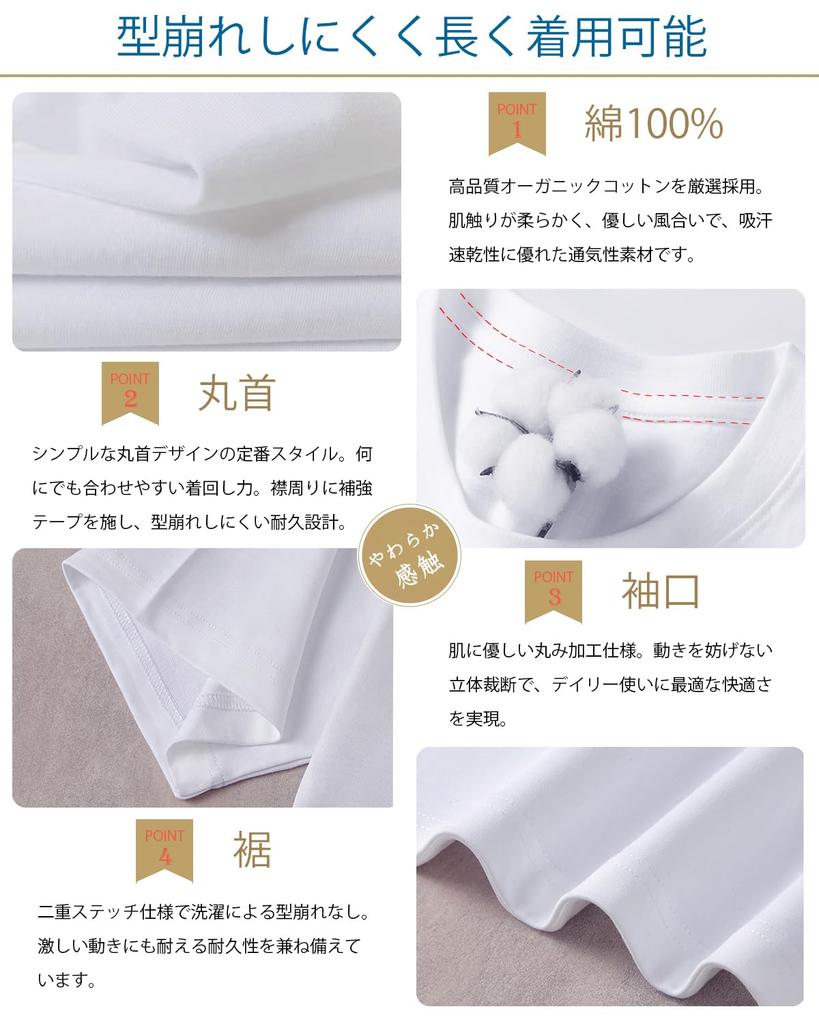 SHOREKEEPER Combed Cotton Short Loose Soft Round Odor Solid Quick All Season Basic Set X White X Steel Gray X Navy X Wine 5-Pack Men's 100% T-Shirts,