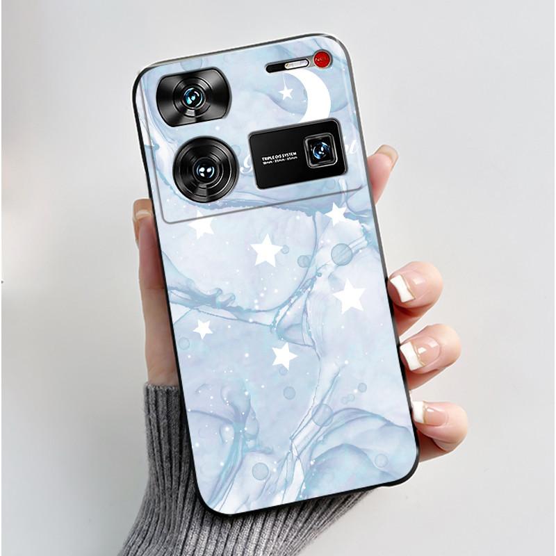 Cute Case For ZTE Nubia Z60 Ultra 5G Capa Fundas Printing Shells Protective Back Cover Soft Silicone Cartoon Black Casing Coque