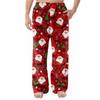 Men's Flannel Pocket Casual Pants, Printed Pocket Casual Pants, Home Sleeping Pants