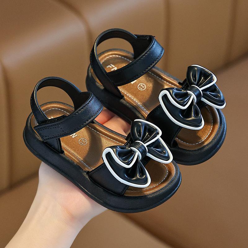 Kinder Prinzessin Sandalen Neu Sommer Rutschfeste Weiche Sohle Mädchen Große Kinder Schleife Mädchenschuhe Baby Strandsandalen