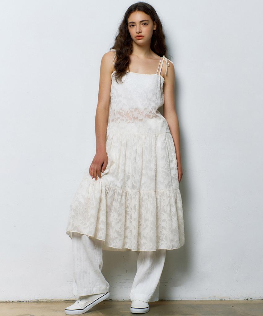 Manavis Seven Airy Sleeveless Dress [White]