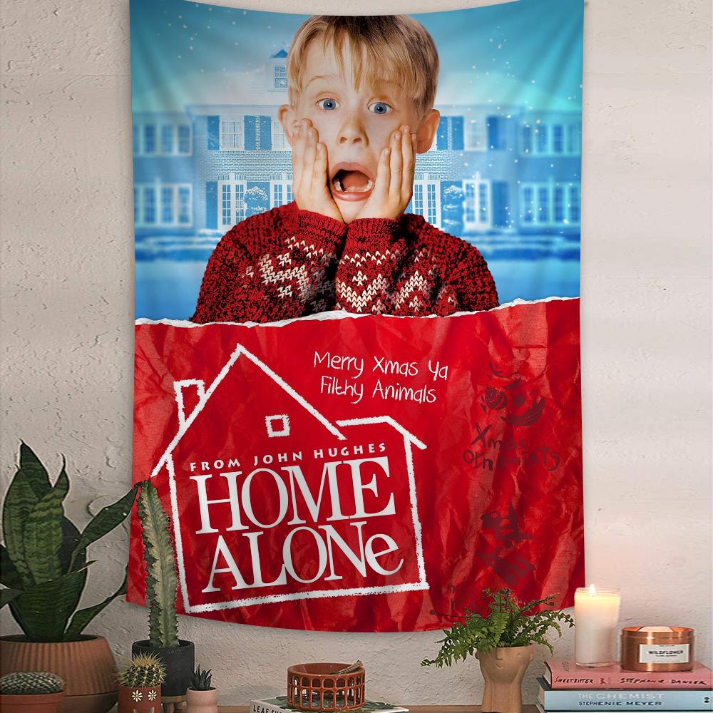 Classic Mocie Home Alone Tapestry Art Printing Japanese Wall Tapestry Anime Wall Hanging Home Decor