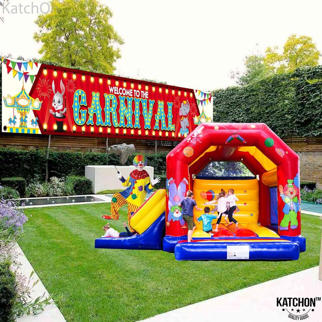 KatchOn, XtraLarge Welcome To The Carnival Banner - 120x20 Inch | Carnival Decorations | Circus Games Decoration for Event Outdoor | Circus Banner