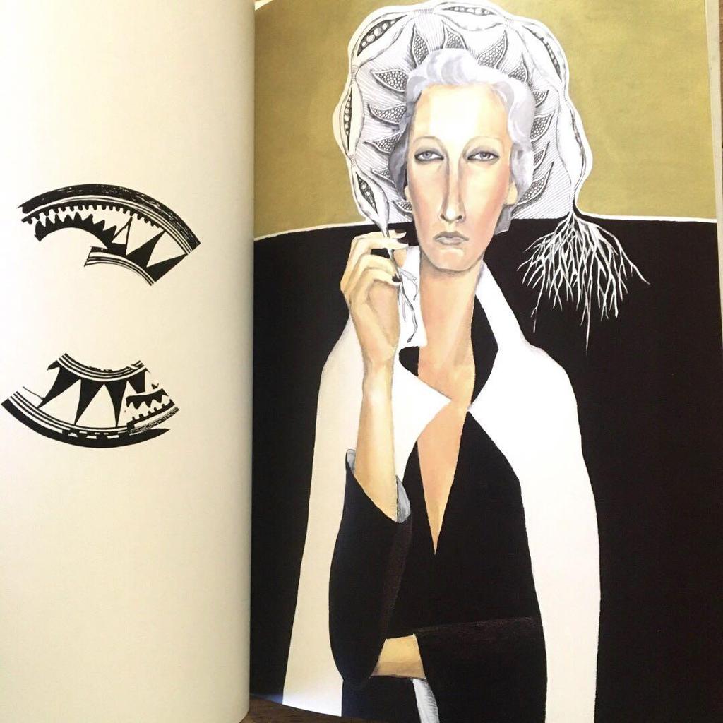 [USED] Fashionable paintings by Nobuko Terada, signed collection of works, portraits of interesting people