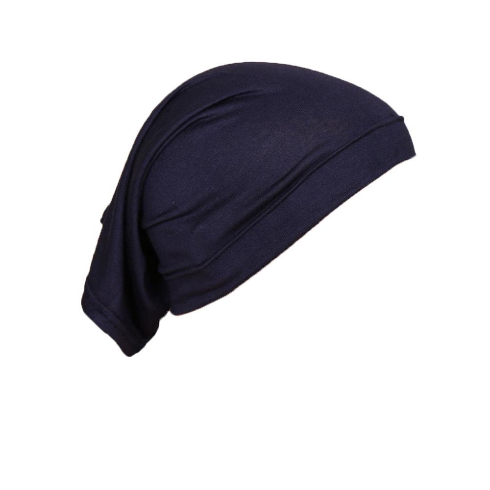 Mercerized Cotton Base Cap with High Elastic Solid Color Indian Long Scarf and Tube Cap MSL09