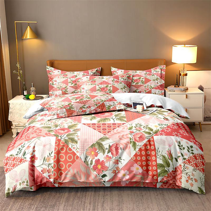 Red Big Flower Bedding Set Lovely Duvet Cover Boys, Kid's Quilt Cover Girls Room Gorgeous Bedding King/Queen Duvet Cover Set