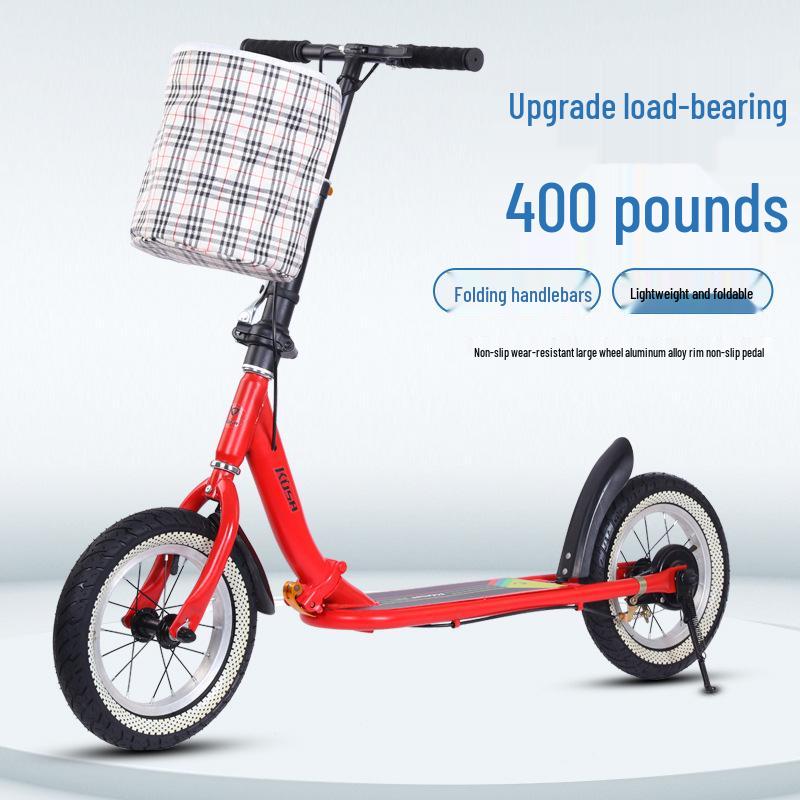Folding Two-Wheel Scooter for Teens & Adults with Handbrake
