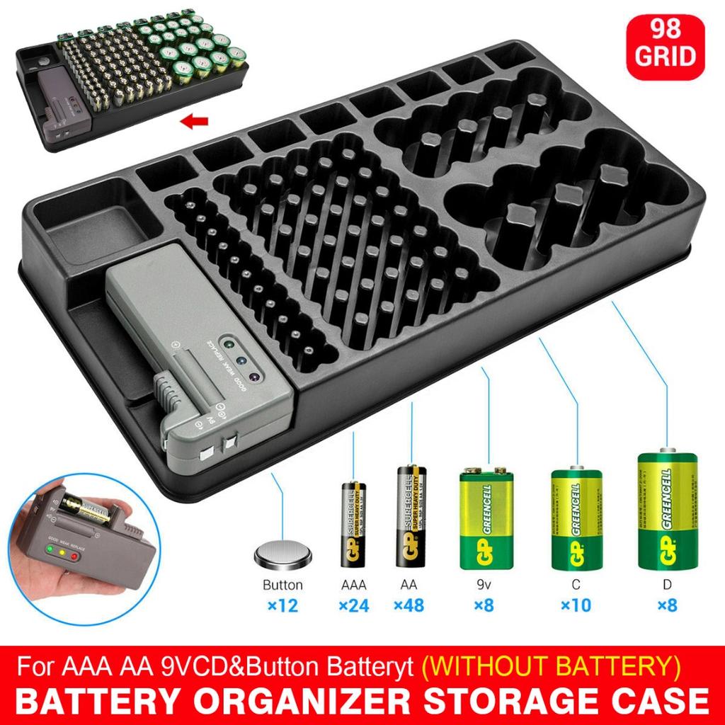 Buy Maijiabao 98 Grids Battery Storage Organizer Holder With