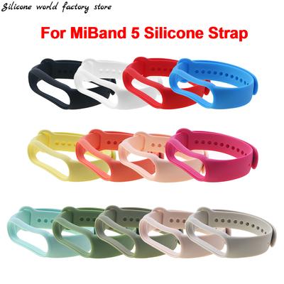 Silicone World Xiaomi Mi Band 5 Silicone Strap Sport Bracelet Watch Silicone Wrist Strap For Miband 5 4 3 Bracelet Wristband