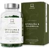 Gélules de spiruline chlorella [ 1800 mg ] - 180 gélules - complément alimentaire musculation - parfait pour smoothies et jus