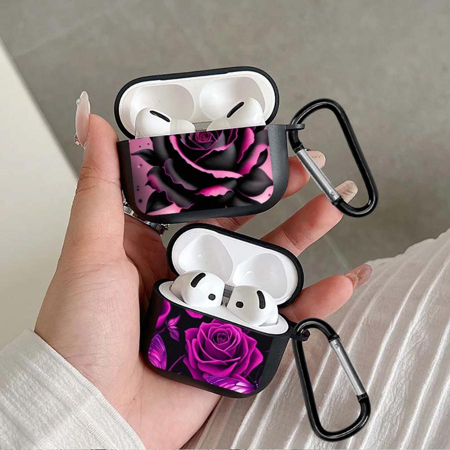 Schwarze Rosenhülle Für Airpods Pro3 Pro2 2 4 Pro 3 1 Kopfhörerhüllen Abdeckung