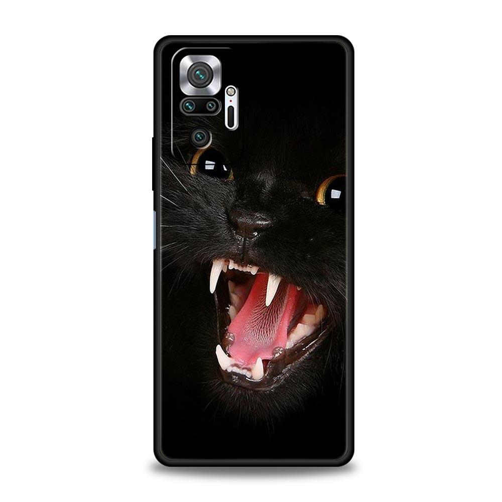 Schwarze Katze Starrendes Auge Handyhülle Für Xiaomi Redmi Note 12 5G 11 10 Pro Plus 9S 9 8 7 9T 8T 10C 9C 9A 5G K50 Gaming Weiche Hülle