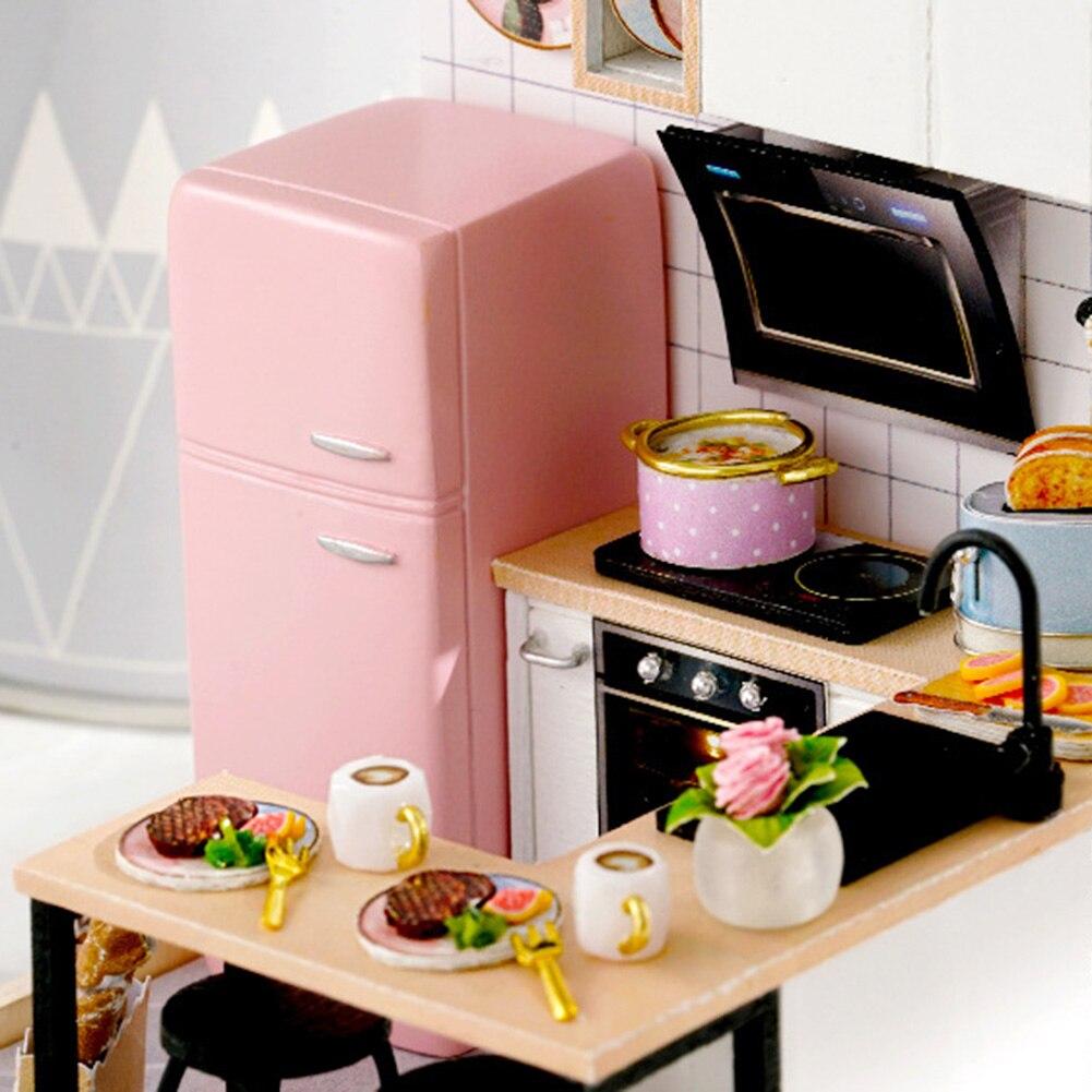 Baby House Mini Miniature Doll House DIY Small House Kit Making Room Toys Home Bedroom Decorations with Furniture Wooden Craft