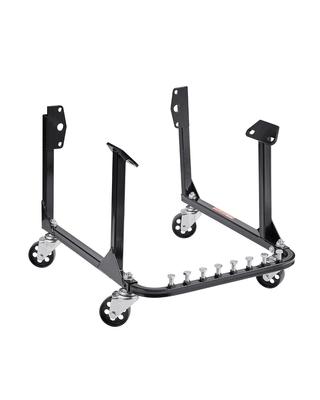 Motorständer, 750 LBS (340 KG) Tragfähigkeit Motorständer, Schwerlast-Stahlmotorhalterung mit 4 Lenkrollen und 4 Hakenpositionen