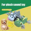 Squeaky Plush Dog Toy Stuffed Animal Dog Chew Toy Rope Knot Interactive Tug-of-War Toy for Puppies Adult Dogs Teeth Cleaning Training