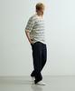 ONNHANS Striped Open Collar Short Sleeve Knit_Ivory