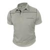 Mens Plus Size Fashion Turn Down Collar Short Sleeve Pocket Polo Shirt