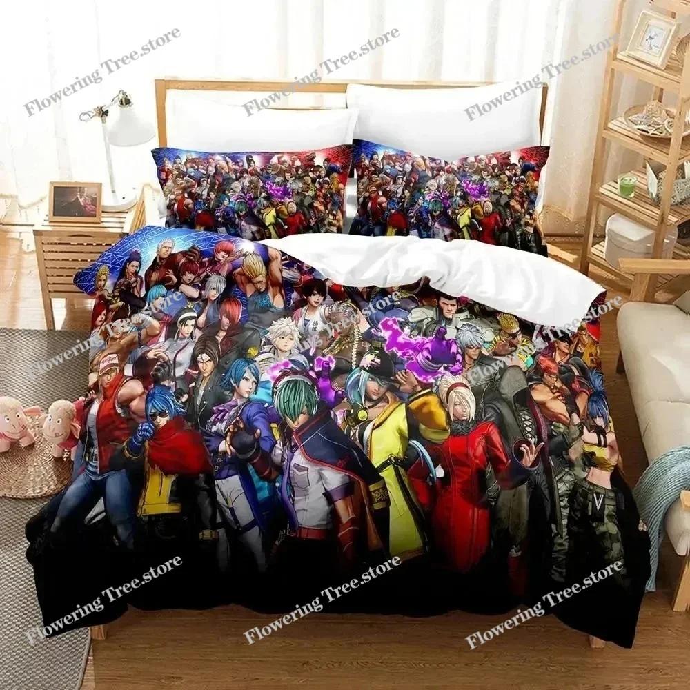 Anime King Of Fighters Bedding Set Duvet Cover Bed Set Quilt Cover Pillowcase Comforter king Queen Size Boys Adult Bedding029