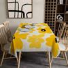 1pc - Single-sided Printing - Nordic Minimalist Square Tablecloth - White Background with Yellow Flowers Printed Tablecloth YZB