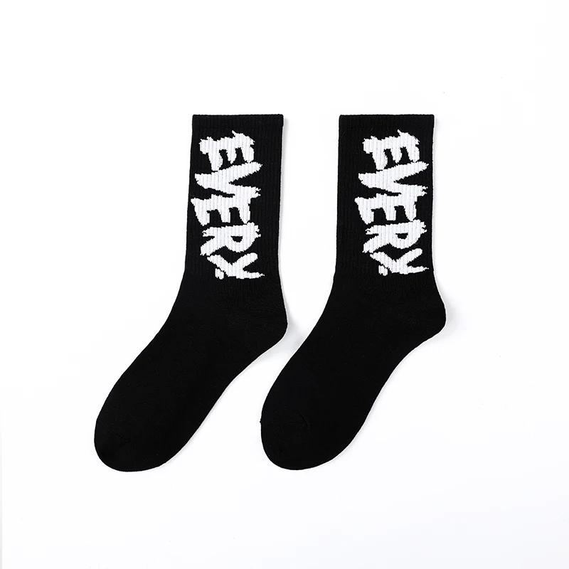 New Cyberpunk Style White Cartoon Gameing Socks for Men and Women Game Over Socks Cotton Women Ins Style Funny Happy Socks
