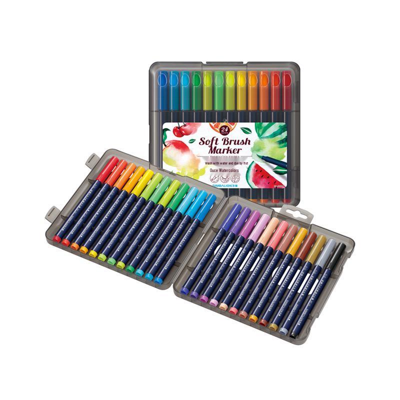 Xiongshi 24/36-Color Washable Soft-tip Watercolor Drawing Pens for Kids Colored 24