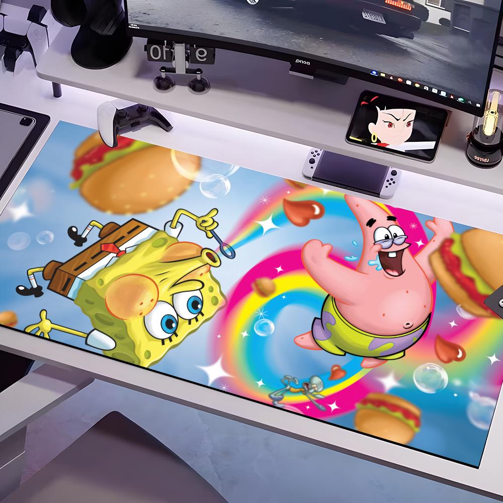 P-Patrick S-Star Mouse Pad Multiple Sizes Large Square Computer Office Game Table Mats Rubber Anti-slip Mousepads