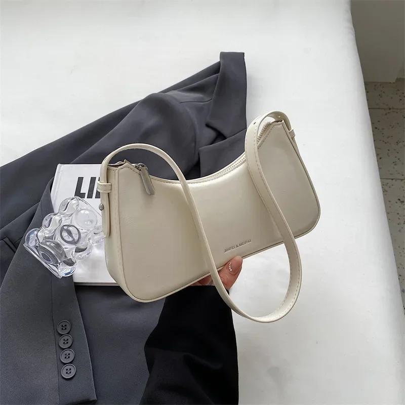 Small Cute Underarm Shoulder Bags for Women 2026 Trend Design Leather Handbags and Purses Y2K Silver Red Hand Bag Women Bag