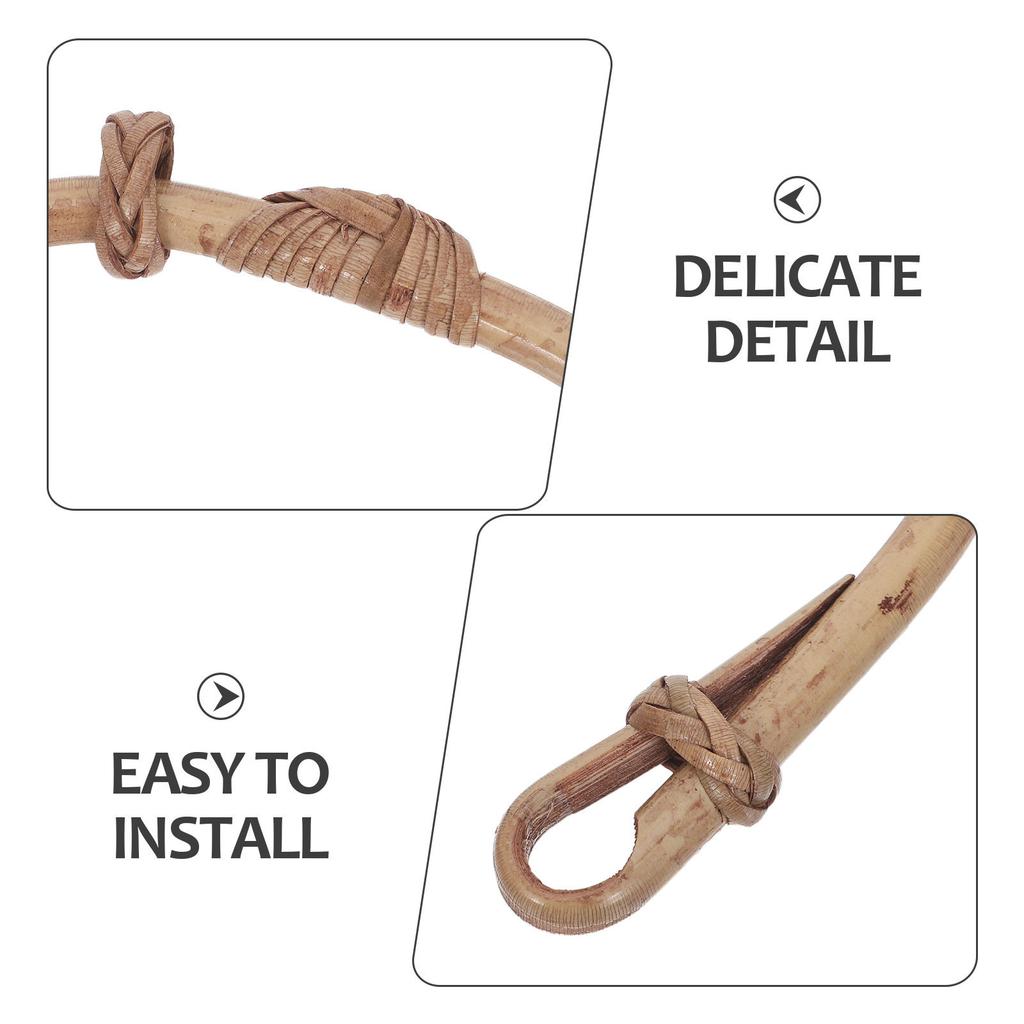 Manico Sostitutivo in Rattan Rustico per Teiera 9-11 Cm Manico a Cestello Oscillante per Brocca da Tè Kettle in Ghisa Manico Resistente al Calore Vintage