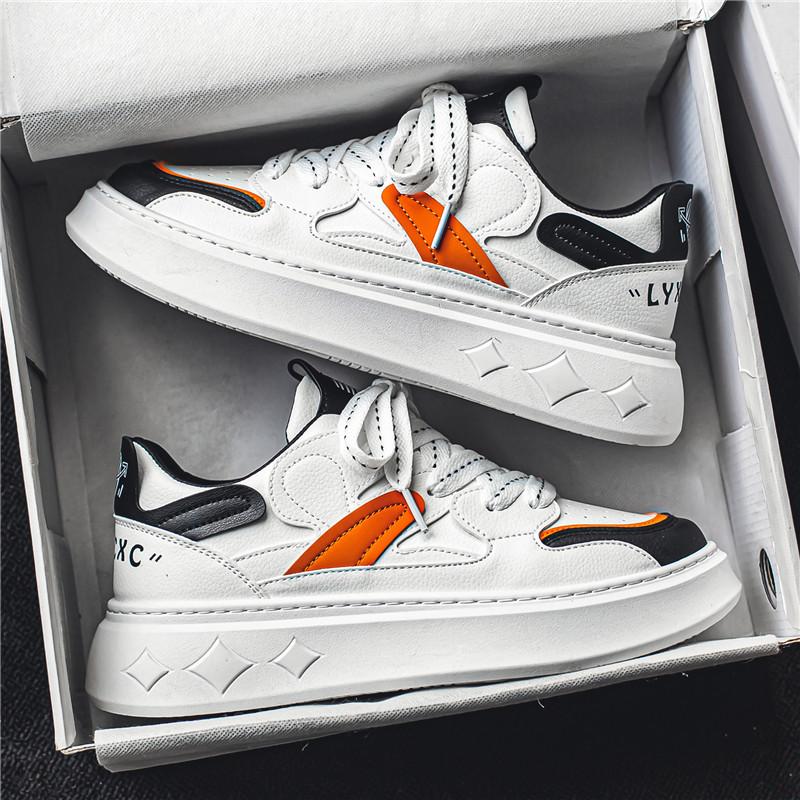 Men's Shoes Summer Trend Versatile Low-top Casual Board Shoes Student Sports Thick Sole Heightening Small White Tide Shoes Internet Celebrity Explo