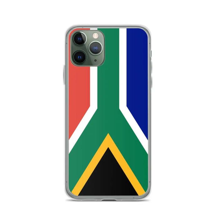 Coque iPhone - Drapeau Afrique du Sud - Vertikální model - Souple - Vícebarevný - Silikon