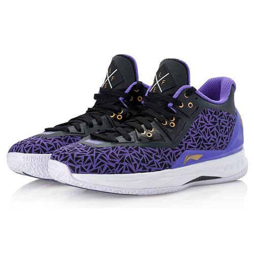 Li Ning WOW 4 Way Of Wade 4 LYFE Rutschfest Leicht Mittelhoch Basketballschuhe Herren Lila Schwarz ABAL035-9