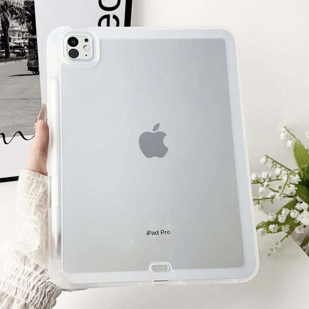 With Pencil Slot Tablet Case for IPad 2025 2024 6 7 8 9 10th 11th Generation Case Air 4 5 Pro 10.2 10.9 11 Inch Mini Clear Cover
