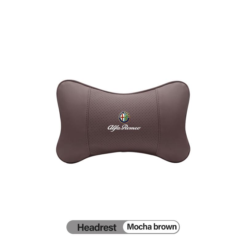 For Alfa Romeo Leather Car Seat Headrest For Alfa Romeo 4C 159 166 Spider Giulia 147 GT Memory Foam Comfort Pillow High-quality 