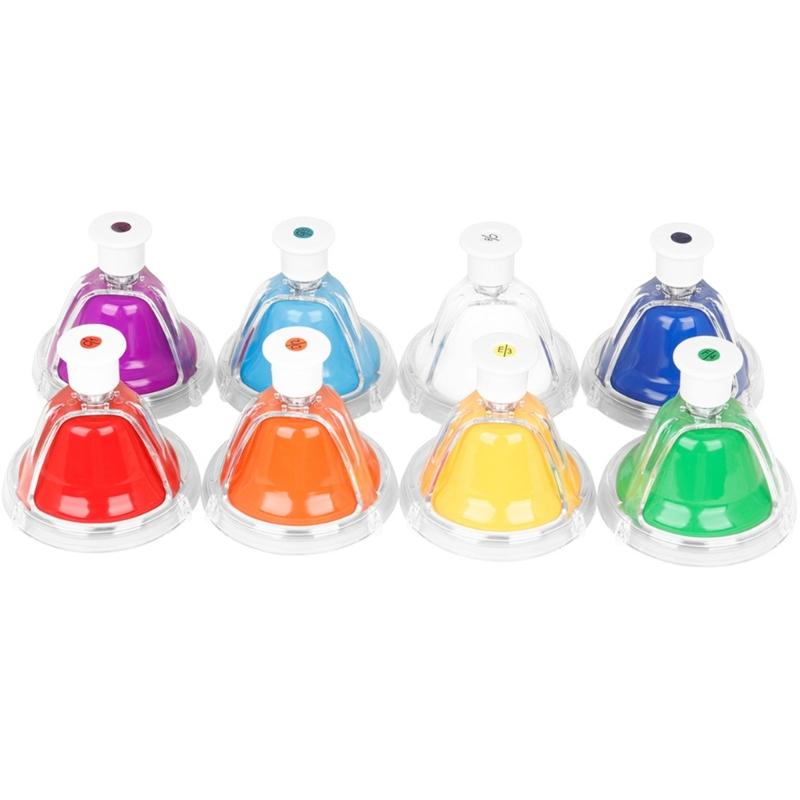 8Pcs Educational Music Toy for Toddlers Children Gift Desk Bells for Kids 8 Notes Colorful Hand Bells Set
