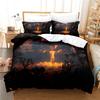 Volcano King Queen Duvet Cover Volcanic Eruption Bedding Set Fire Mountain Comforter Cover Natural Scenery Polyester Quilt Cover