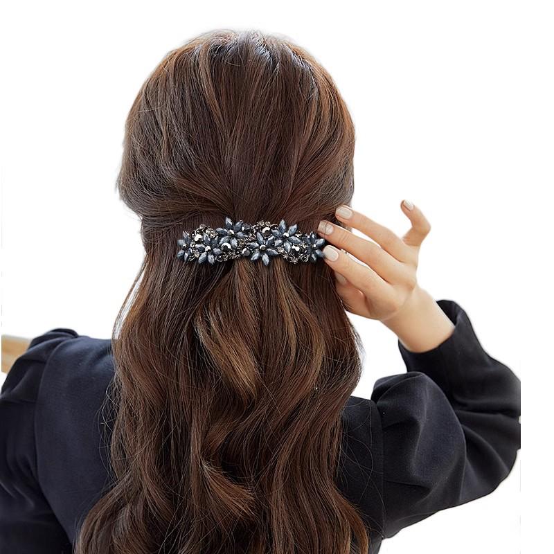 Retro Floral Spring Hair Clip - Elegant Horizontal Style for Women
