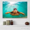Green Sea Turtle Swims Underwater Wall Pictures Canvas Painting Ocean Marine Life Animal Posters Prints for Living Room Decor