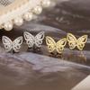 Huitan Delicate Butterfly Stud Earrings for Women Silver Color/Gold Color Accessories with Cubic Zirconia Exquisite  Gift