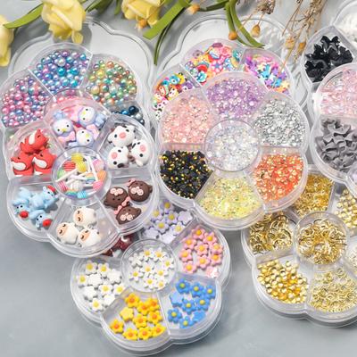 1 Box Nail Ornament 3D Effect Vivid Non-Drop Mixed Styles Rhinestone Bowknot Accessories for Female