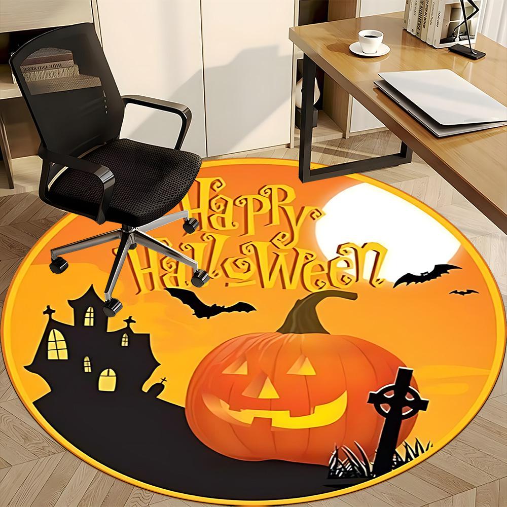 1pc Halloween Pumpkin Chair Carpet for Office, Soft Flannel Throw Mat, Perfect for Office,Holiday Party Decoration Choice Yy251113197