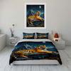 Tiger Resting, Moonlit Mountains Bedding Set For Kids Luxury Gift 3Pcs Digital Print Comforter Set Soft Comfortable Breathable