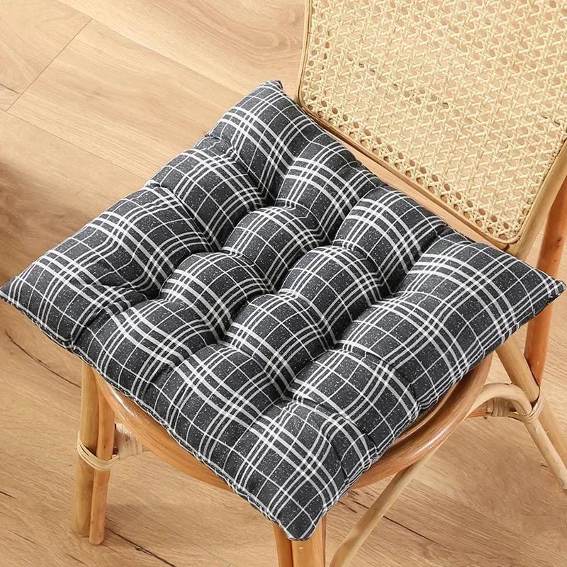 Plaid Square Chaircushion with Ties Floorcushion Seatcushion Pad Indoor Outdoor Dining Garden Patio Cushion Home Office 40x40