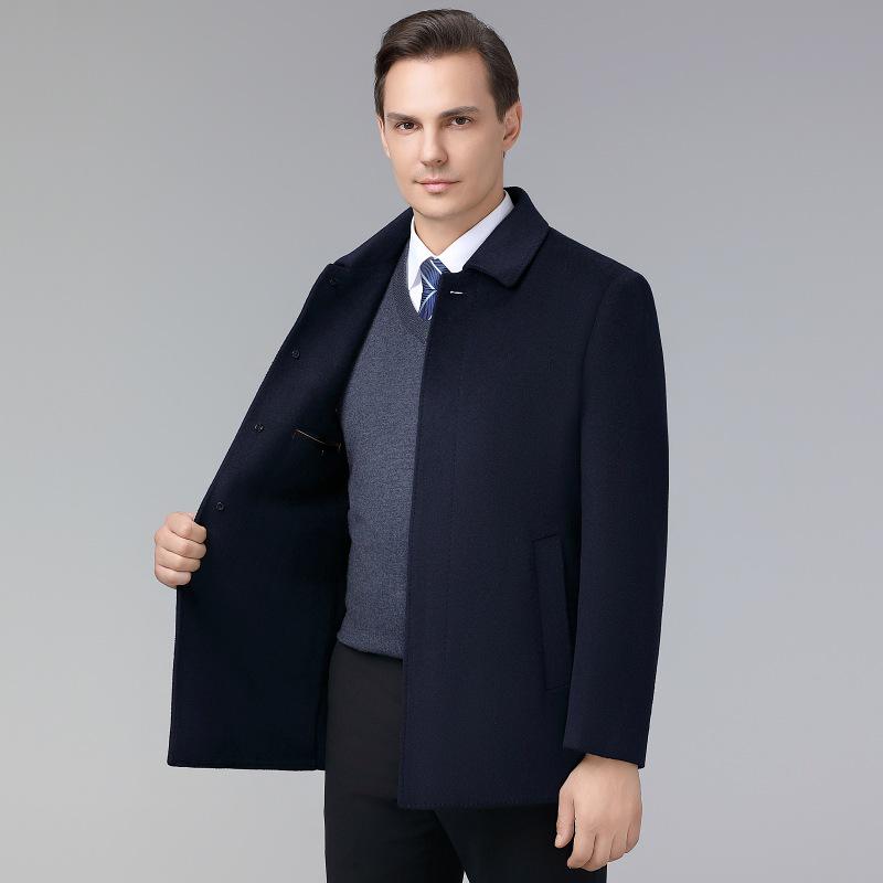 Brand Men's High-End Double-Sided Cashmere Coat - Wrinkle-Resistant Classic Business Wool Jacket
